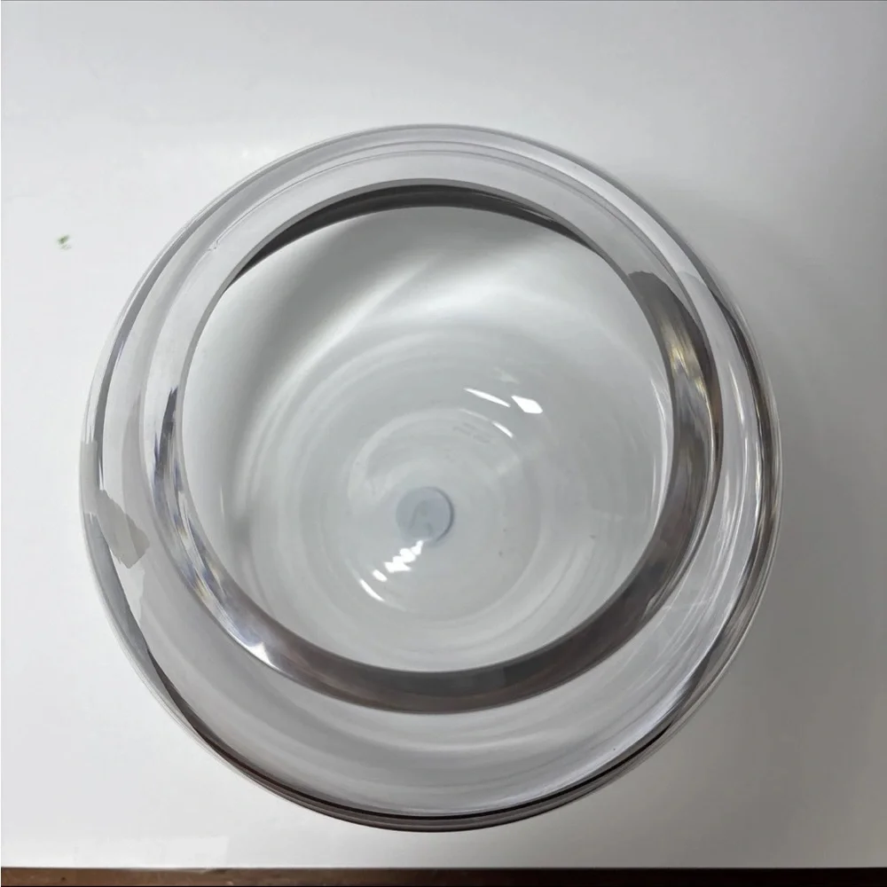 Lenox Kate Spade Crystal Rose Bowl Vase Hampton Street platinum stripe Heavy